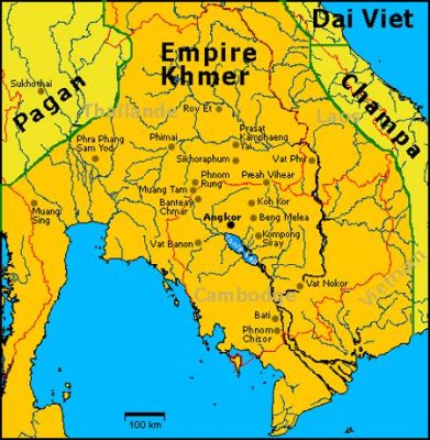 Khmer-imperiumin nousu: 8. vuosisadan lopun taistelut Dvaravatin valtakuntaa vastaan ja sen vaikutukset Kaakkois-Aasian poliittiseen karttaan